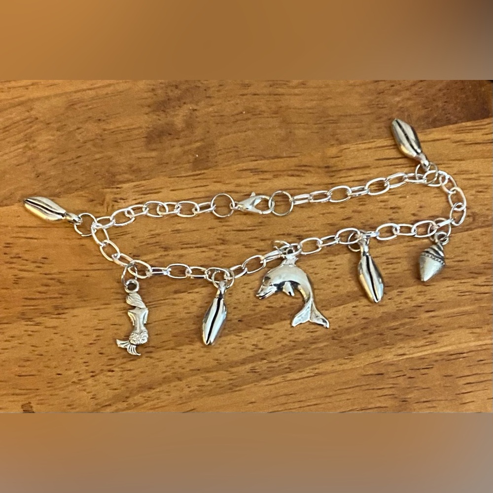 NEW Cowrie shell & beach Inspired charm bracelet (revised)